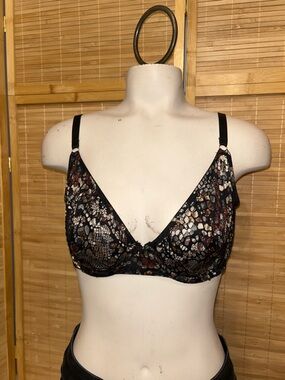 Savage X Fenty Cold-Hearted Snake Lace Unlined Demi Bra womans size 32DDD 32F
